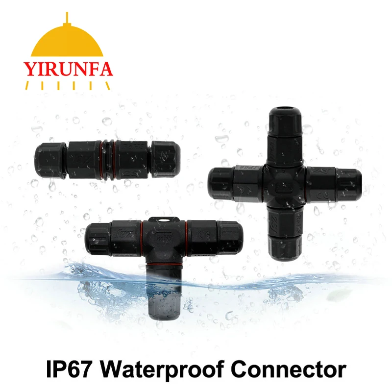 IP67 Водонепроницаемый Разъем T Форма/Прямая форма 2/3 Pin открытый соединители системы освещения