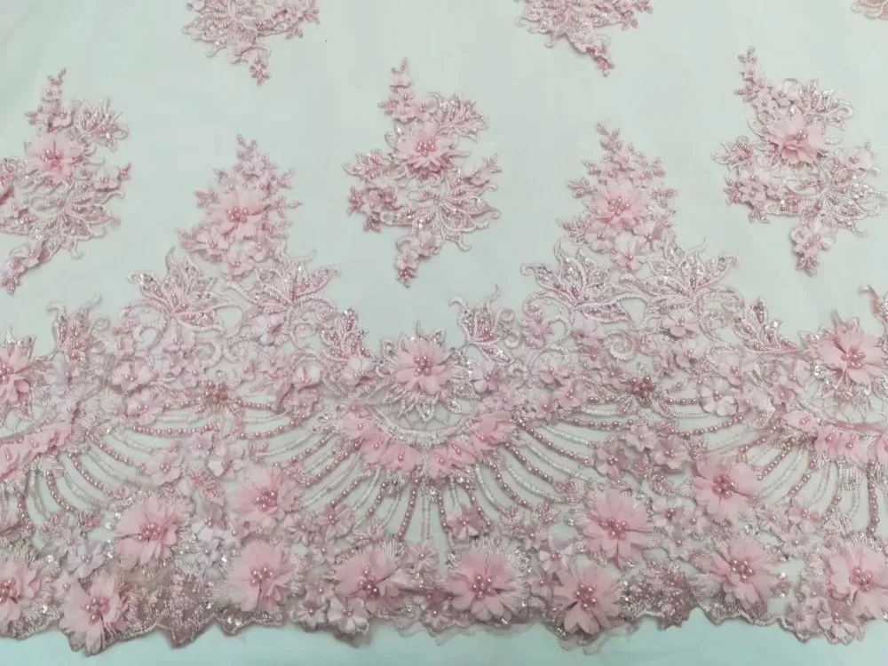 

Latest Design French Net Lace Fabric, High quality African 3D Applique French Lace Fabric,Wholesale Tulle Lace Fabric
