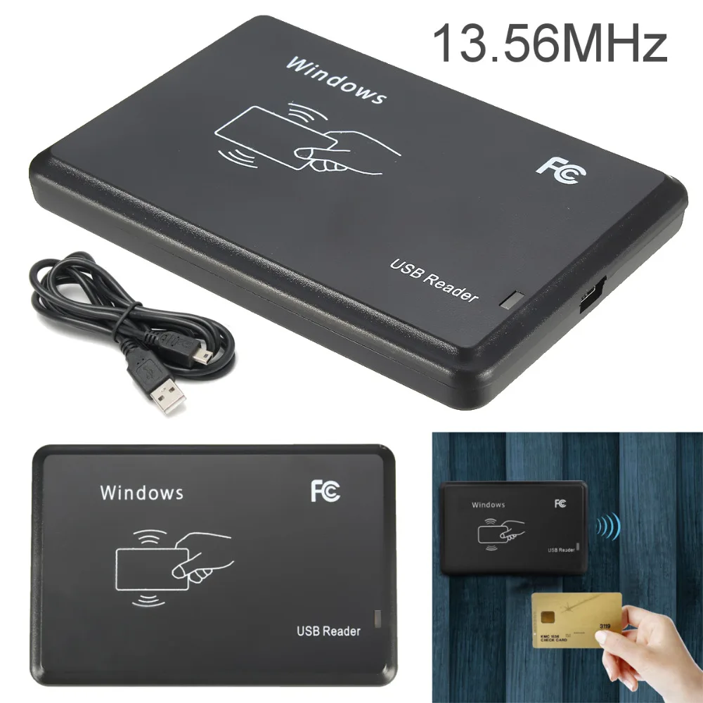 

13.56MHZ USB M ifare RFID Contactless Proximity Sensor Smart Cards/ID Card Reader 14443A with USB Cable Drop Shipping