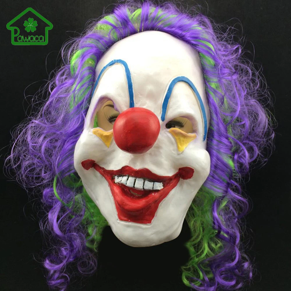 1Pcs Funny Halloween Scary Clown Mask Latex Joker Men's Full Face Mask