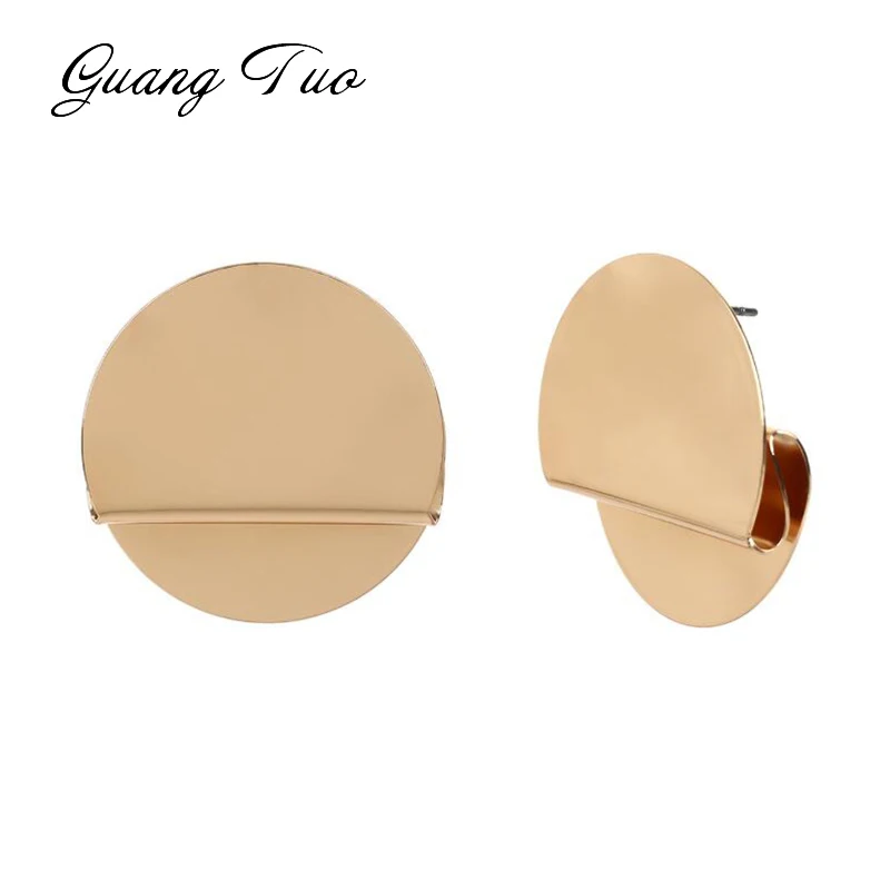 

ES2138 Fashion Personality Tide Female Earrings Creative Geometric Mirror Gold Silver Round Earrings Punk Style Jewelry Gifts