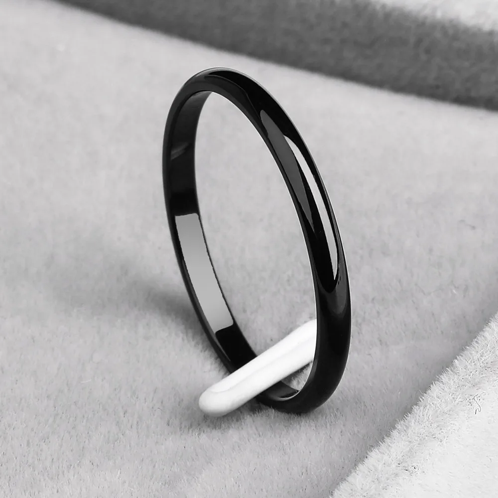 Titanium Stainless Steel Rose Gold Wedding Couples Rings Bijouterie For Women Men Anti-allergy Smooth Silver Simple Jewelry Gift