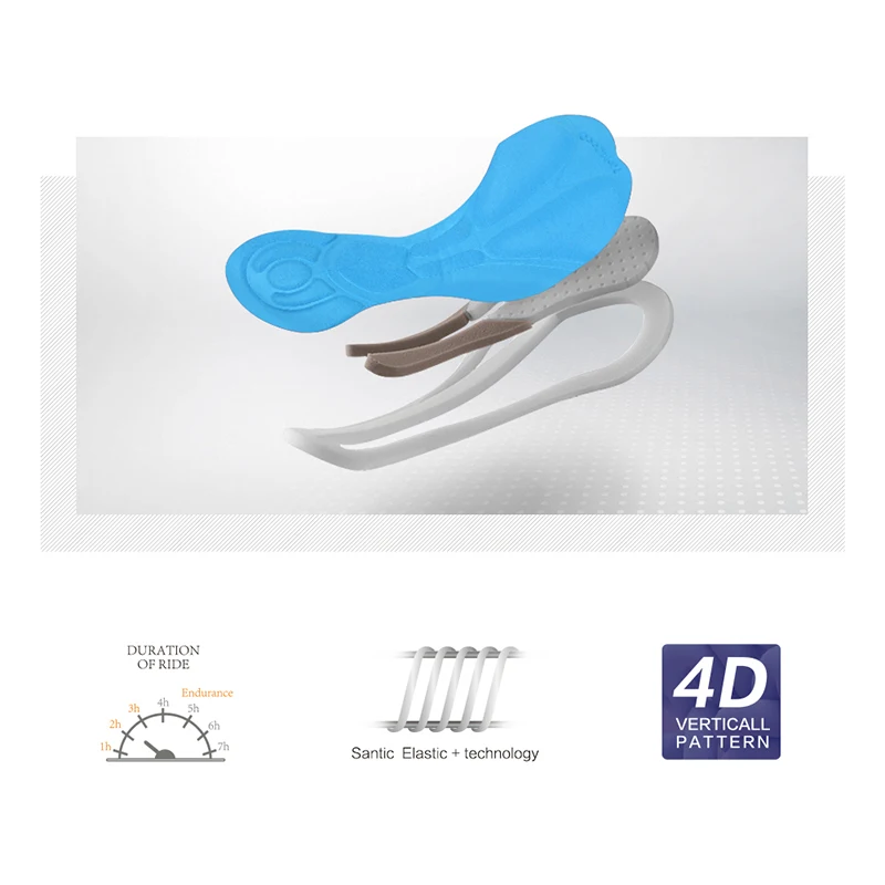 Tanie Santic mężczyźni kolarstwo żel bielizna z wypełniaczem spodenki lato Coolmax 4D Pad odporny na wstrząsy SANTIC R FEEL Road MTB kolarstwo ubrania KS008
