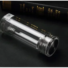 1 шт. 300 мл с двойными стенками, стеклянные бутылки для воды с чайным впрыскивателем и с крышкой из нержавеющей стали Горячее предложение чайники Стекло 1475