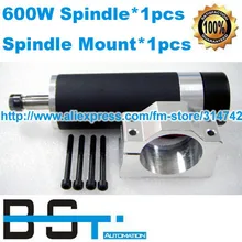 Новое поступление! 0.6kw 7.8A 3000-13000r/мин с воздушным охлаждением 600 Вт мотор шпинделя с ER11 цанги+ шпинделя кронштейн