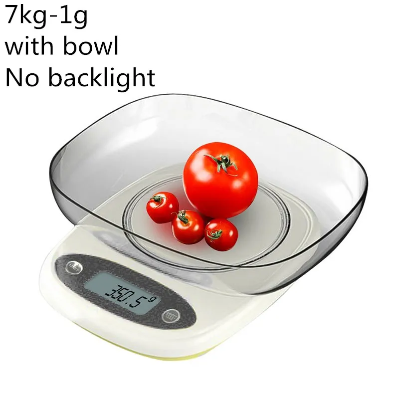 7kg-1g E Urijk, 7 кг/1 г, 3 кг/0,1 г, портативные электронные весы, цифровой светодиодный, кухонные, для приготовления пищи, с чашей, весы, измерительные инструменты - Цвет: 7kg-1g E
