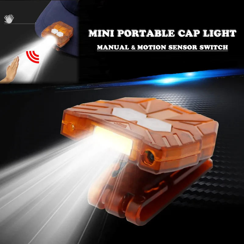 

New Mini Portable COB Headlamp Cap Light Rechargeable Led Light Hands Wave Switch For Repairing Outdoor Fishing Camping Cycling