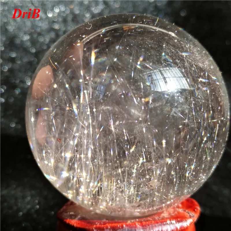 

Natural Gold Rutilated Quartz Crystal Sphere Ball Healing