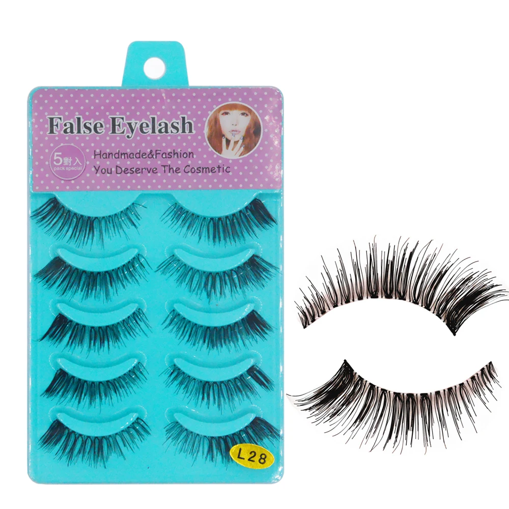 

Hot Sales Crisscross False Eyelashes Women Beauty Lashes Extension 5 Pair/Lot Handmade Eye Lashes #L28