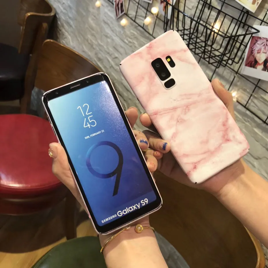 YAMIZOO Flower Marble Case For Samsung Galaxy s8 s9 Plus Cover s7 Edge Luminous Hard Phone Cases For Samsung s8 s9 Case Note 8 9 (7)
