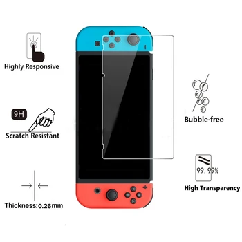 

10pcs 2.5D 0.26mm 9H Premium Tempered Glass For Nintend Switch Screen Protector Toughened protective film