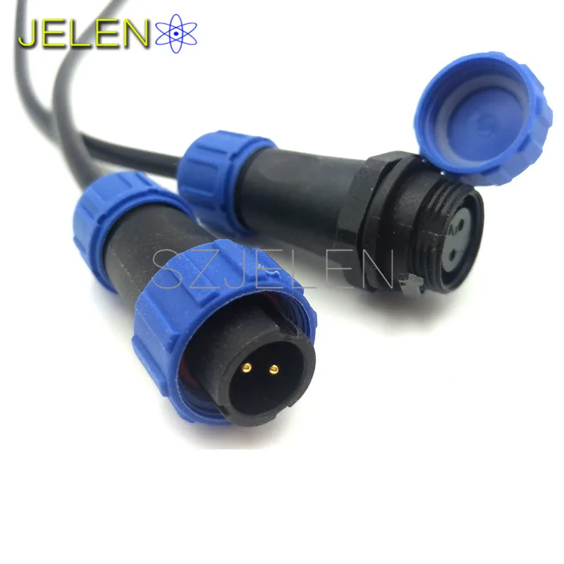 SP13, Waterproof Aviation Connector 2 pon, Cable Connector+In-line cable connector,2 pin plug and socket,IP68, 2 pin Male Female SP13, Waterproof Aviation Connector 2 pon, Cable Connector+In-line cable connector,2 pin plug and socket,IP68, 2 pin Male Female