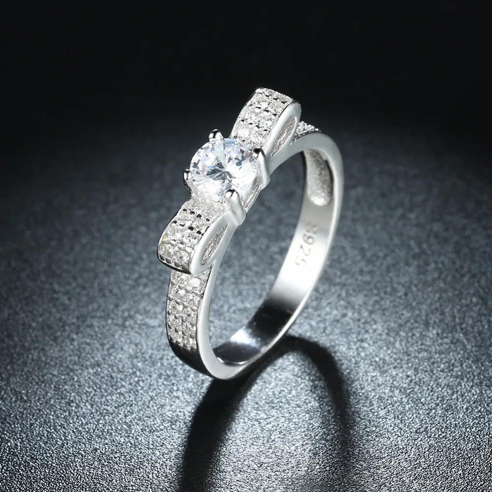 Solid 925 Sterling Silver Ring Gift Design Cubic Zircon Female Fashion Jewelry Party Rings For Women (JewelOra RI102650)