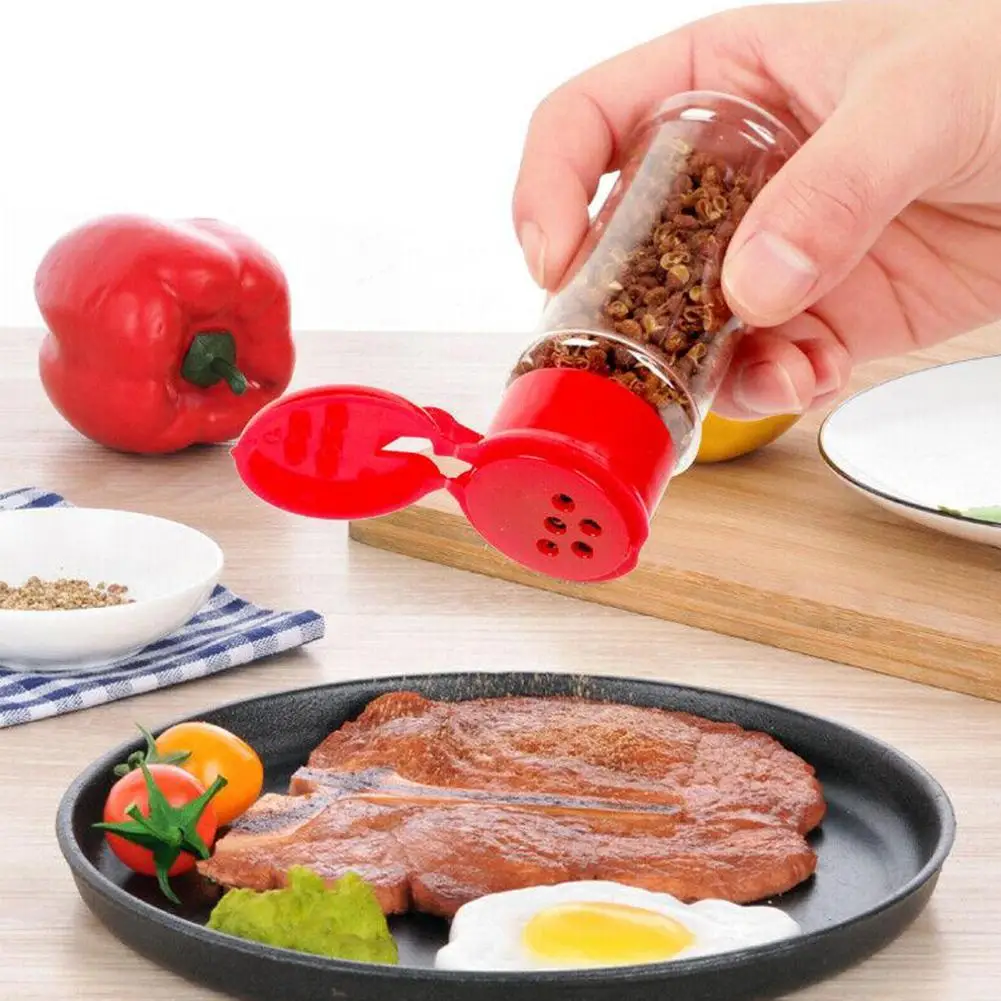 

2 PCS Plastic Cruet Spice Salt Pepper Shakers Seasoning Jar Can Barbecue Condiment Jar Bottles Container