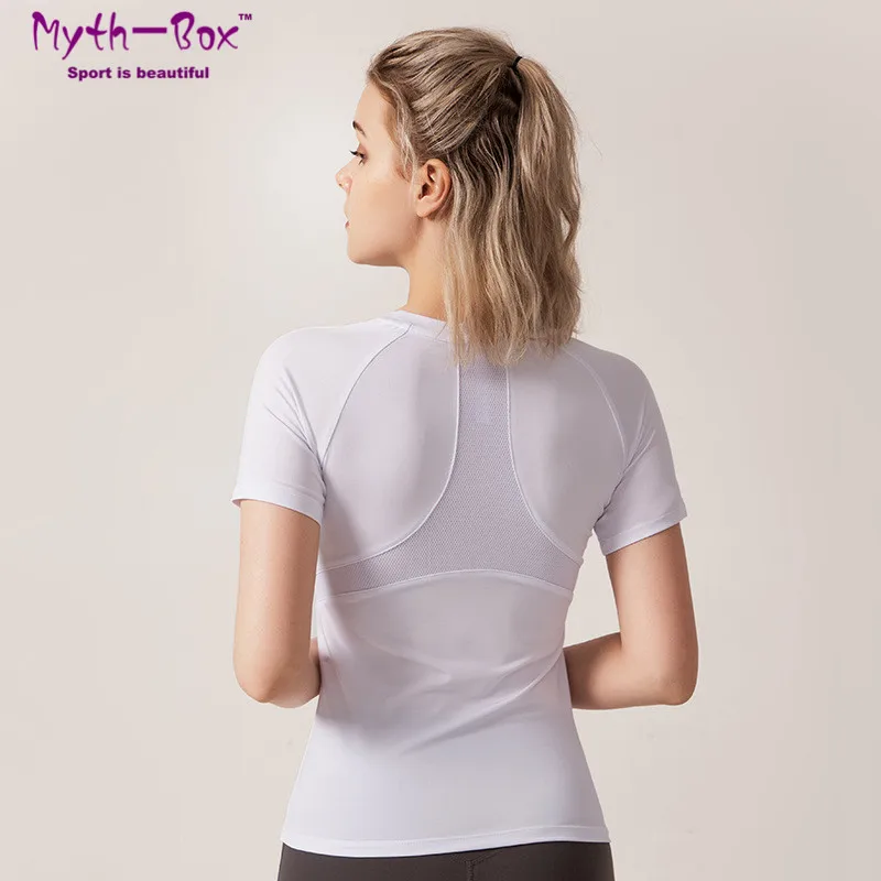 

Summer Women Yoga Shirts Slim Running T Shirt Fitness Mesh Patchwork Sport T-shirts Quick Dry Female Tee Tops Elastic Gym Blouse