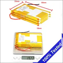 18X55X90MM 3.7v lithium polymer battery 185590 185590P batteries for POWER BANK Toys Lighter robot 12000mah Battery