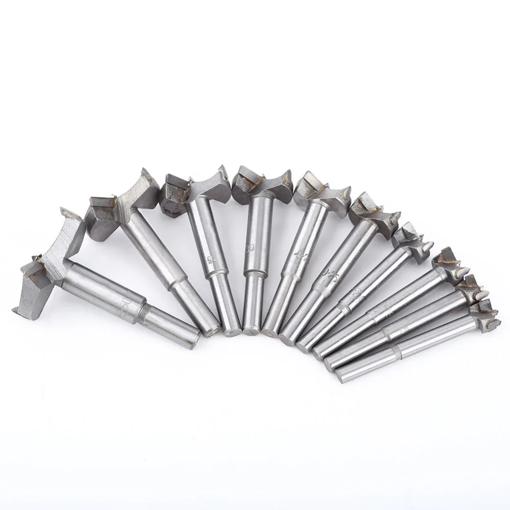 10pcs 14 50mm Forstner Drill Bit Set Flat Wood Drilling Woodworking