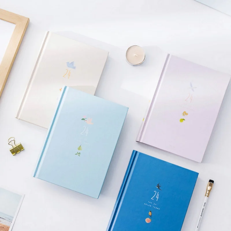

1pcs 24 solar terms hardcover notebook cartoon pattern notepad thread binding notebook gift