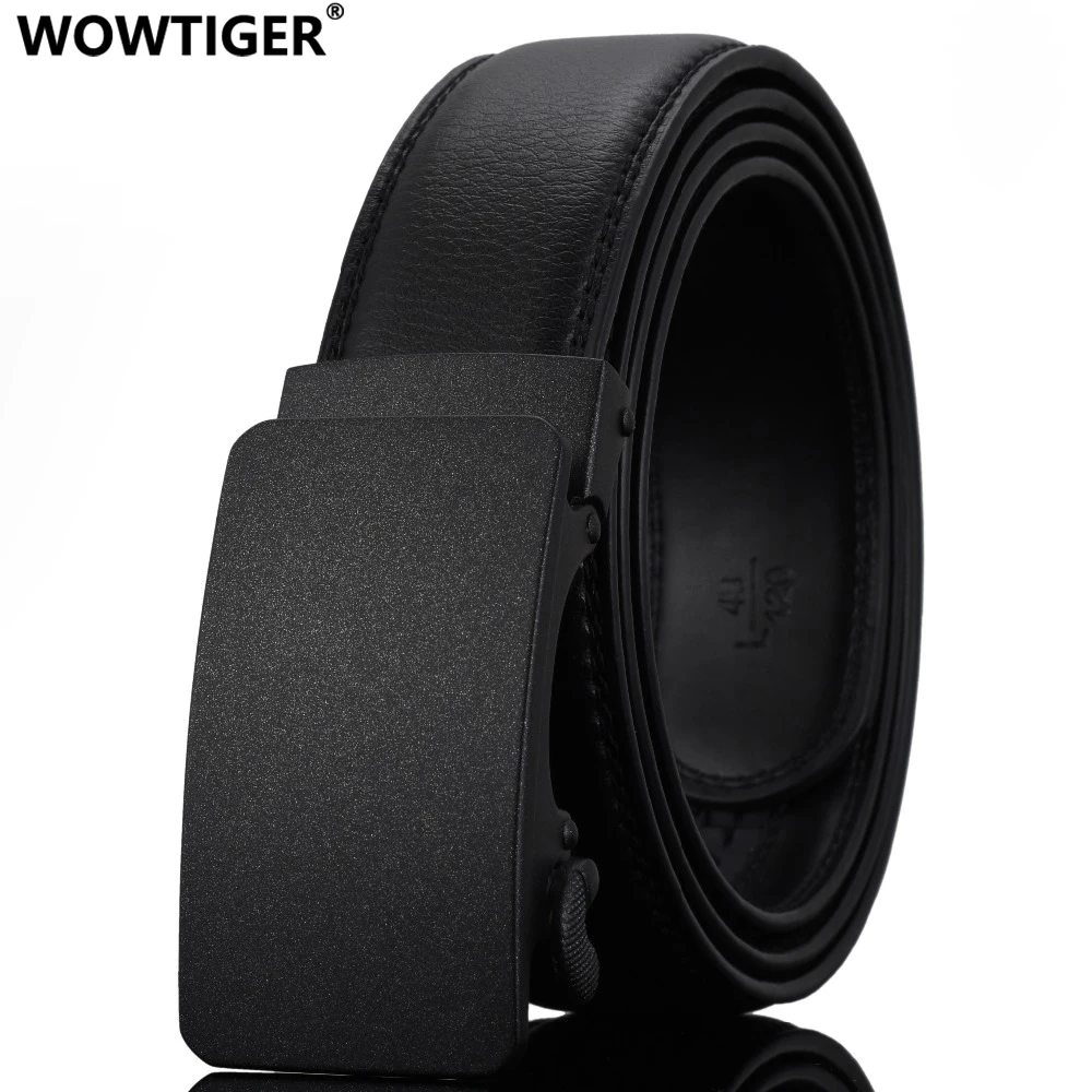 

WOWTIGER New Fashion Automatic buckle men Alloy buckle Genuine Leather Luxury Belt for men ceinture homme