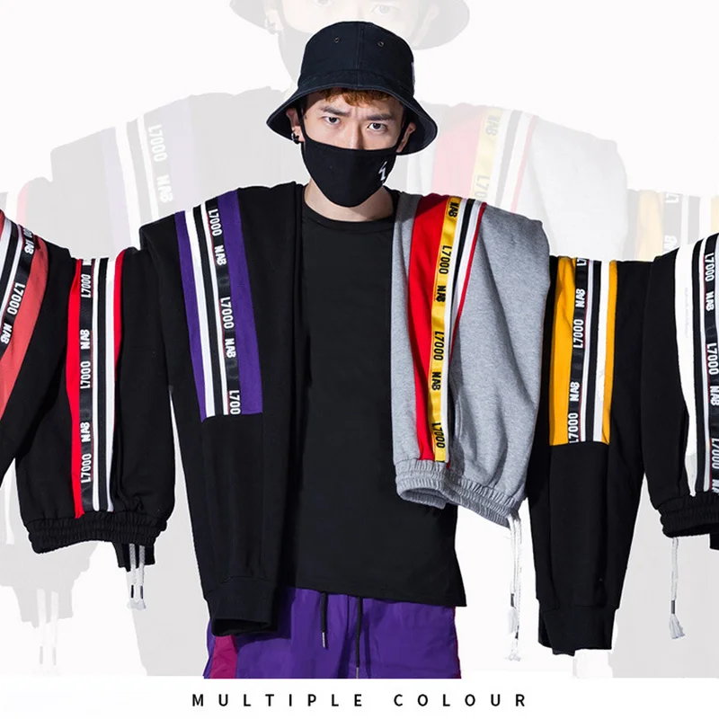 

2019 autumn and winter new men's harem pants tide hip-hop color loose cotton sports men's trousers a wholesale