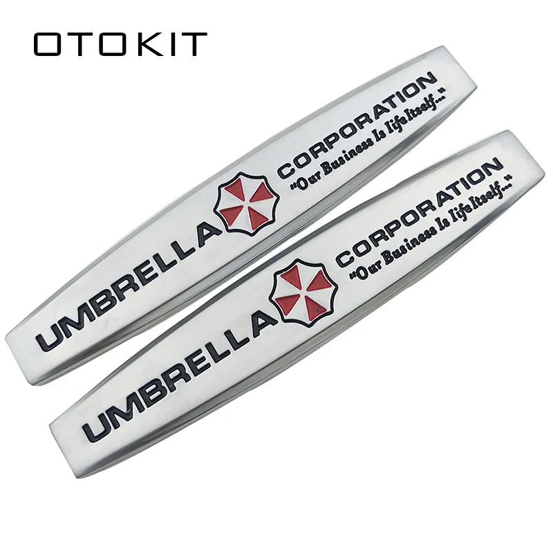 

2pcs 3D Metal UMBRELLA CORPORATION Resident Evil Logo Car Sticker Side Emblem Badge Auto Rear Trunk Decoration Decal Styling