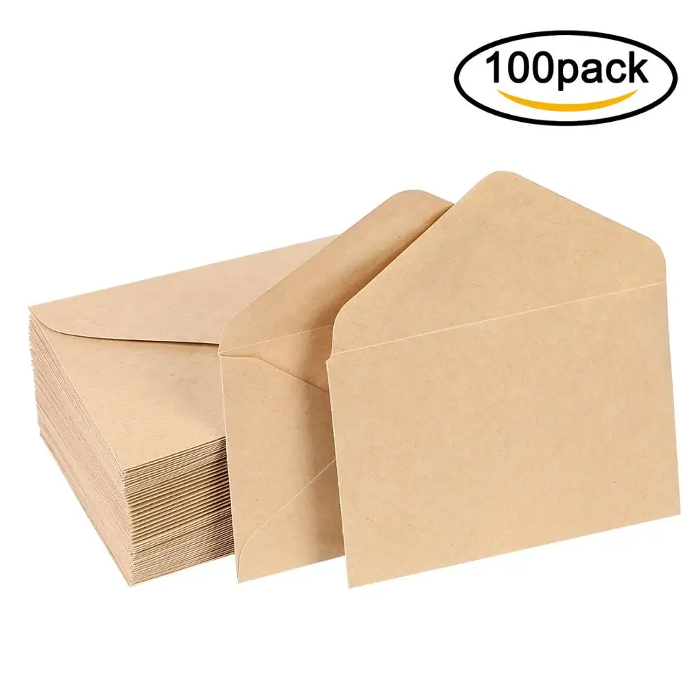 

100PCS/Lot Wallet Envelopes Craft Paper Envelopes European Style Envelope for Card Scrapbooking Gift Office Supplier Stationery
