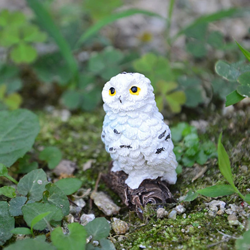 

Resin Imitation Mini Owls Miniature Patio Decoration Plant Pots Bonsai Craft House Fairy Garden Micro LandscapeGarden