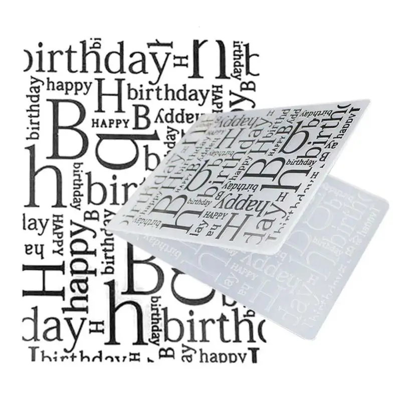 DIY Happy Birthday Embossing Stencils Folder Template Scrapbooking ...