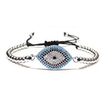 Noter, браслет от сглаза для женщин и мужчин, 4 мм, медный бисерный браслет, роскошный микро браслет с кристаллами, плетеная веревка, бразильские ювелирные изделия для рук