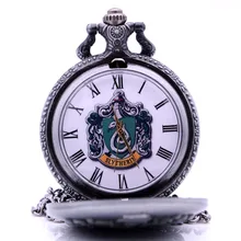 Новинка, мужские кварцевые карманные часы Слизерин Хогвартс, Магическая школа, HPMS, аналоговые в виде кулона, ожерелье, женский подарок, Reloj De Bolsillo