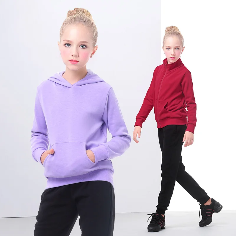 

New Velvet Hoodies Sweatshirts Set Suit Kids Girls Tacksuit Warm Winter Purple Suit Children Sports Suits Two Piece Outfit