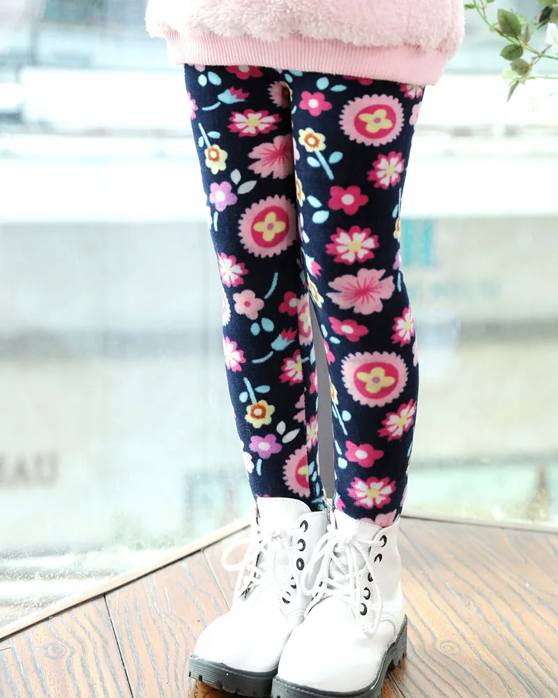 Детские штаны высокого качества весенние детские штаны с разноцветным принтом цветов и бабочек для девочек, леггинсы - Цвет: 4