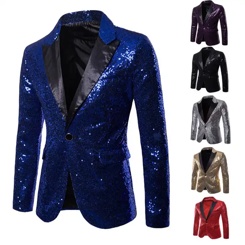 Blazer de lentejuelas para hombre, traje Formal para actuaciones en  escenario, esmoquin para novio, traje de estrella, abrigo, traje para hombre,  traje para baile de graduación, boda, traje para novio|chaqueta de deporte|  -