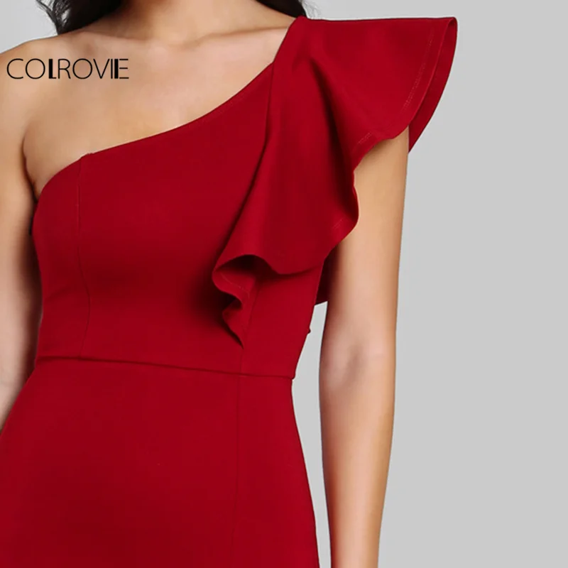Женское платье с одним открытым плечом и воланом средней длины|summer party dress|club dressmidi