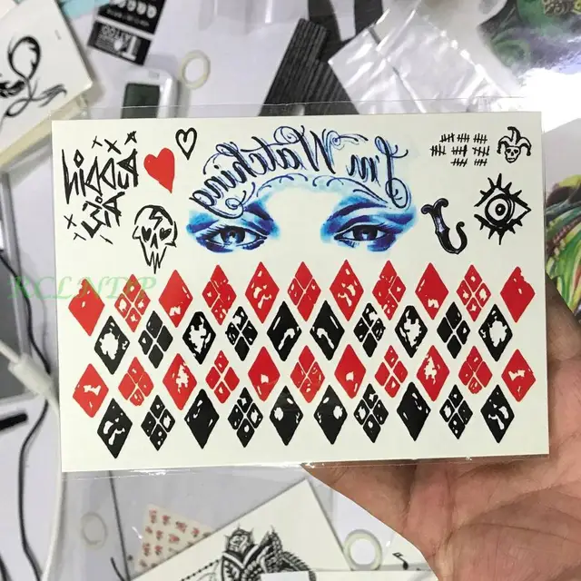Waterproof Temporary Tattoo Sticker Suicide Squad Harley Quinn joker