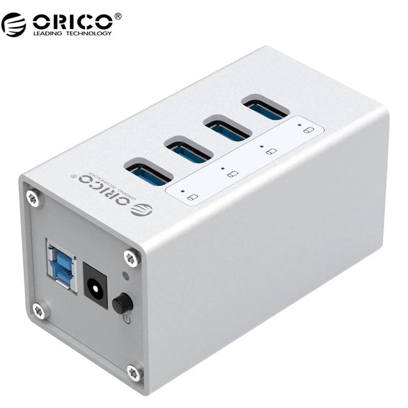 

ORICO A3H4 High Quality Powerd 4 Port Aluminum USB 3.0 HUB For Laptop - Silver