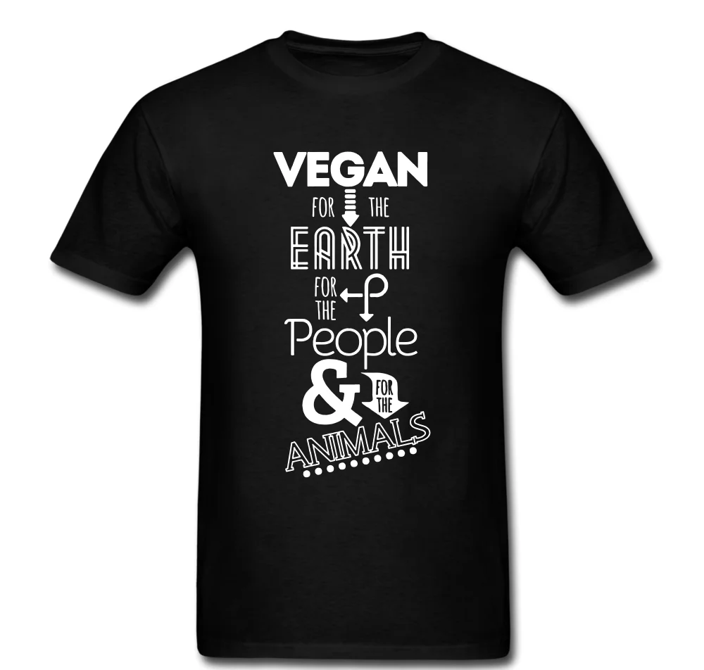 Vegan Earth Animals People Love Go Green Trees Leaves Save Healthy T Shirt Short Sleeve Round Neck T-Shirt Promotion | Мужская одежда