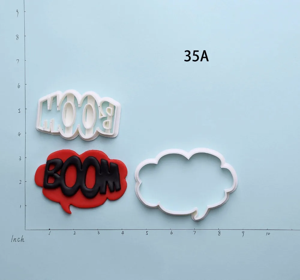 Pow Boom Zap знак печенья резак набор на заказ 3D печать помадка форма для кекса