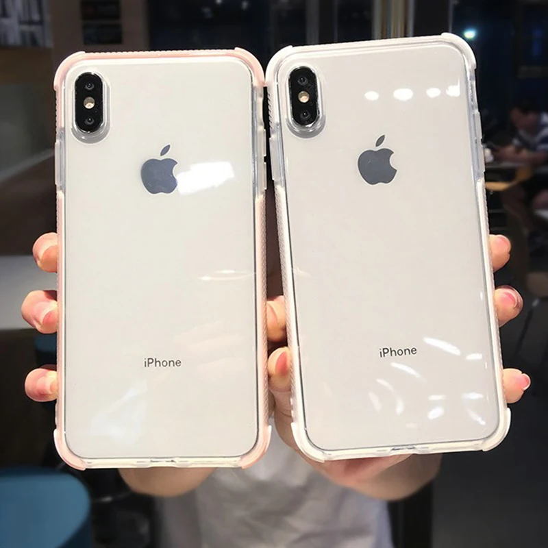

Shockproof Bumper Transparent Silicone Phone Case For iPhone 11Pro Max X XR XS Max 8 7 6 6S Plus Transparent protection Cover