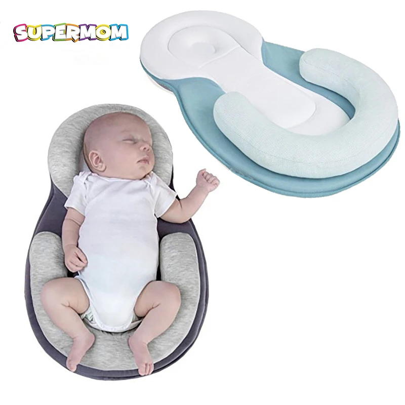 

Baby Nest Toddler Bed Crib For Newborns Cot with Anti Roll Pillow Folding Crib Baby Head Protection Travel Sleeping Cushion