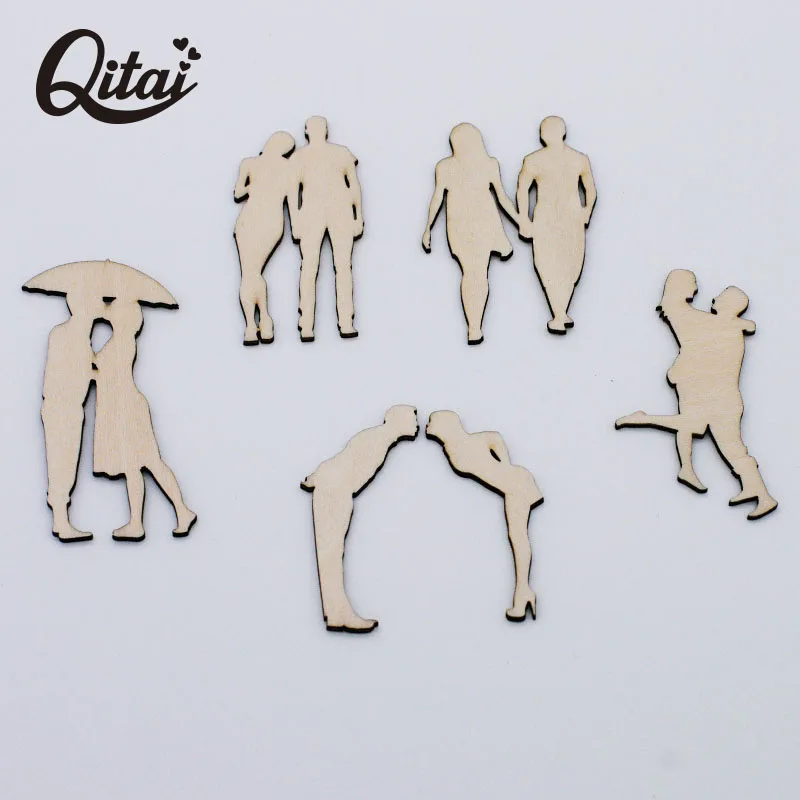 QITAI 30 шт./компл. 6 моделей искусственных деревянных пар для love DIY Украшение