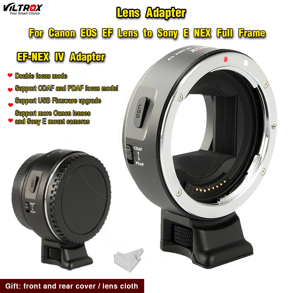 

Viltrox EF-NEX IV Lens Adapter For Canon Sony Lens for Canon EOS EF Lens to Sony E NEX Full Frame AII7 A7RII Lens converter