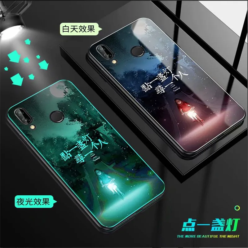 Чехол для huawei Honor 8X Max, чехол 7,12 дюйма, светящаяся задняя крышка из закаленного стекла для huawei Honor 8X Max, чехол для Enjoy Max, силиконовый чехол