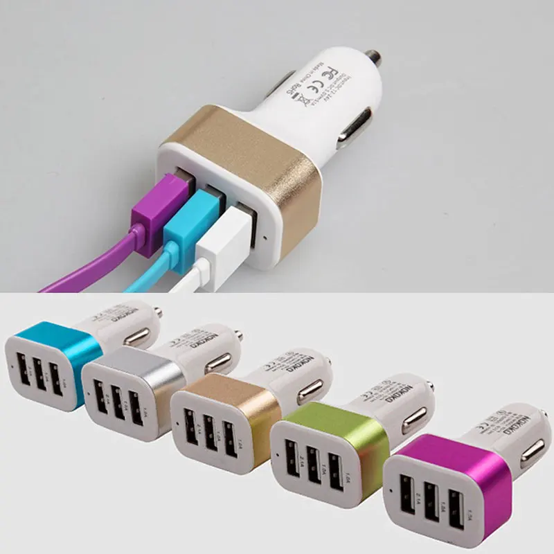 Универсальное автомобильное быстрое зарядное устройство с тройным USB портом