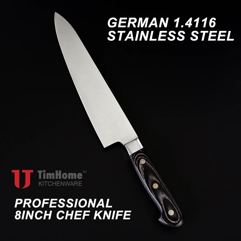 Germany steel 8inch chef knife professional kitchen chefs knives japanese knives for slicing with pakka wood handle