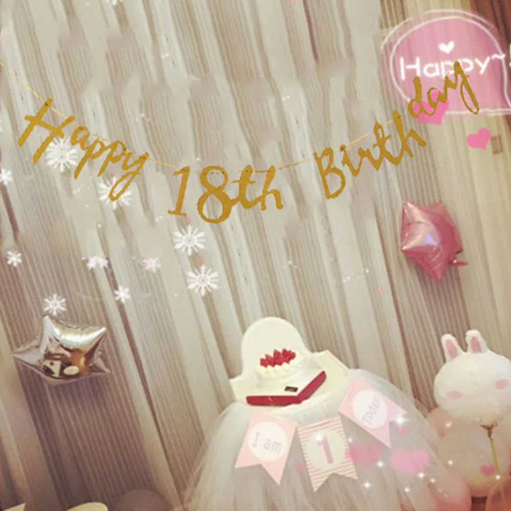 gold happy birthday bunting banner 18th 21st 30th 40th party decoration 150cm 2017 birthday party number - Cheap Party Decorations gold happy birthday bunting banner 18th 21st 30th 40th party decoration 150cm 2017 birthday party number - Cheap Party Decorations