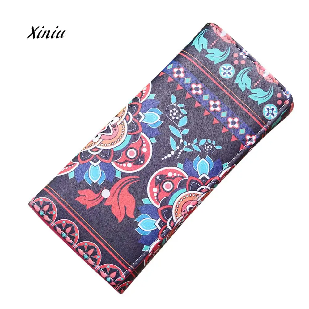 

2018 New National Style Wallets Women Pattern Hasp Long Wallet Coin Purse Card Holders Handbag Long Design Casual Wallet
