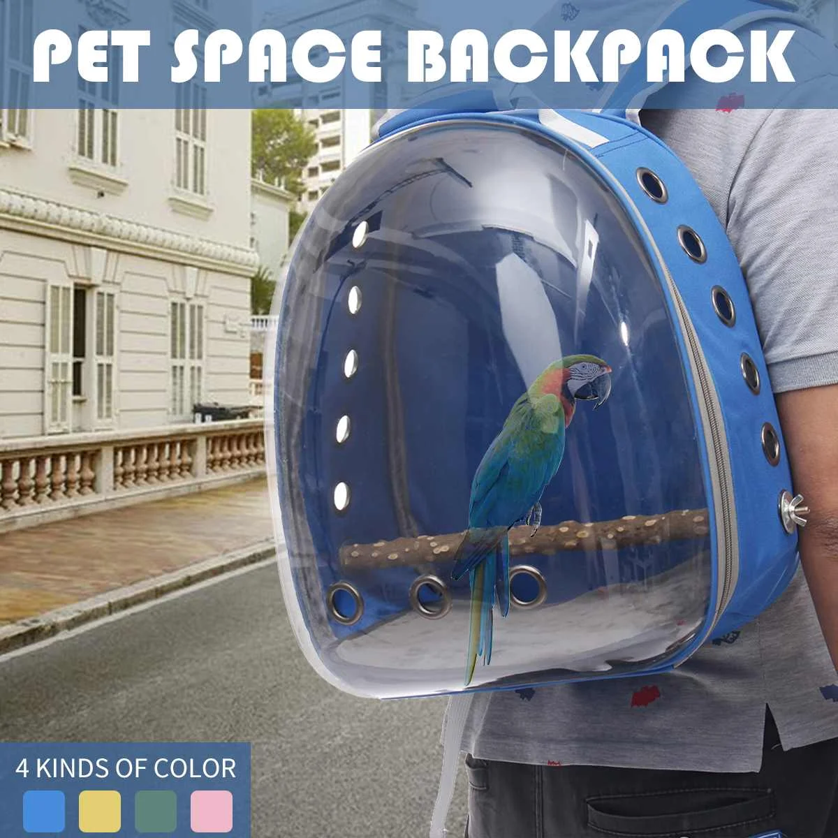 

Pet Parrot Backpack Small Carrying Cage Outdoor Travel Comfortable Breathable Extensible Carrier Backbag Space Capsule