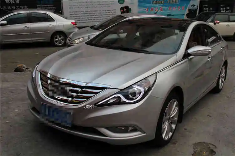 2 шт. светодиодный фары для hyundai Sonata 2011-2014 автомобиль светодиодный свет двойной ксеноновой линзы автомобильные аксессуары Габаритные огни