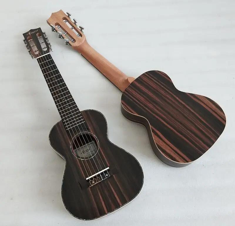 Aiersi бренд Guitarlele 28 дюймов ламинированная КоА 6 струнная Гавайская гитара ukelele - Цвет: GU-208E